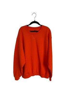 Fruit of the Loom Vintage Men's Bright Orange Crewneck Sweatshirt